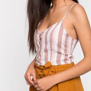 🎉1 MEDIUM LEFT! Button Multi Stripe Cami